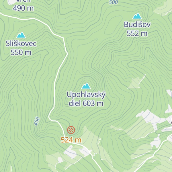 Map of Upohlavský diel
