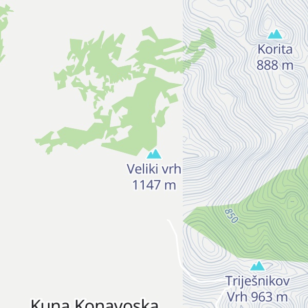 Map of Veliki vrh