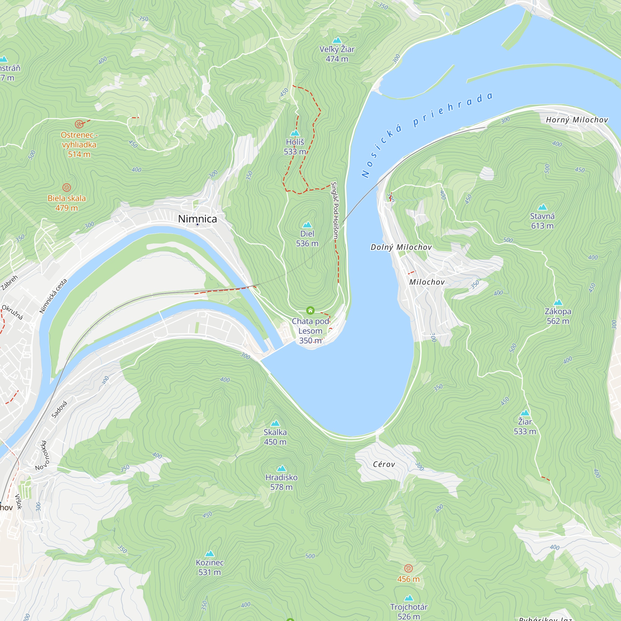 Chata pod Lesom map