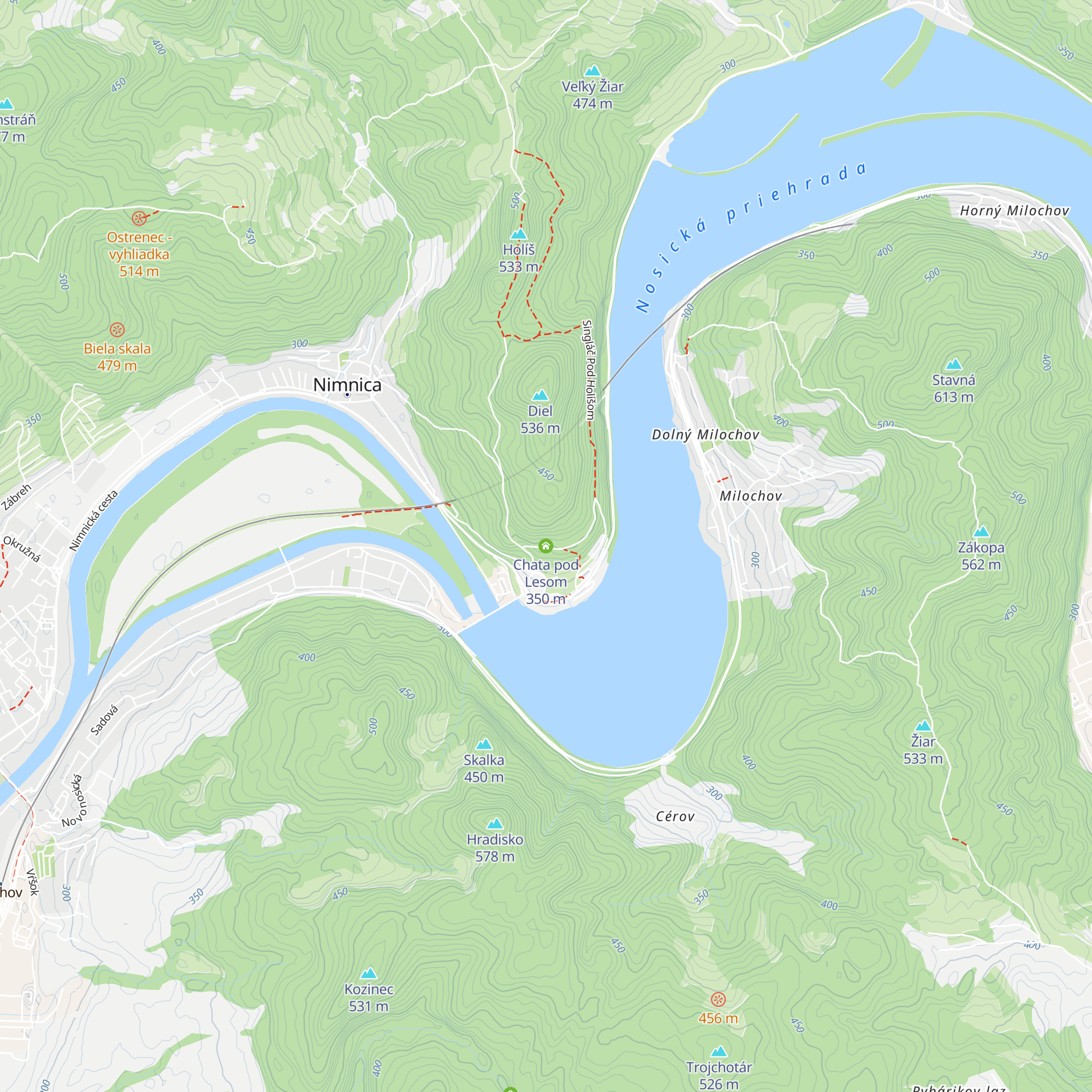 Chata pod Lesom map