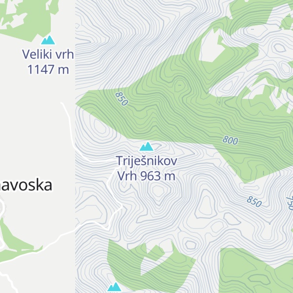 Map of Triješnikov Vrh