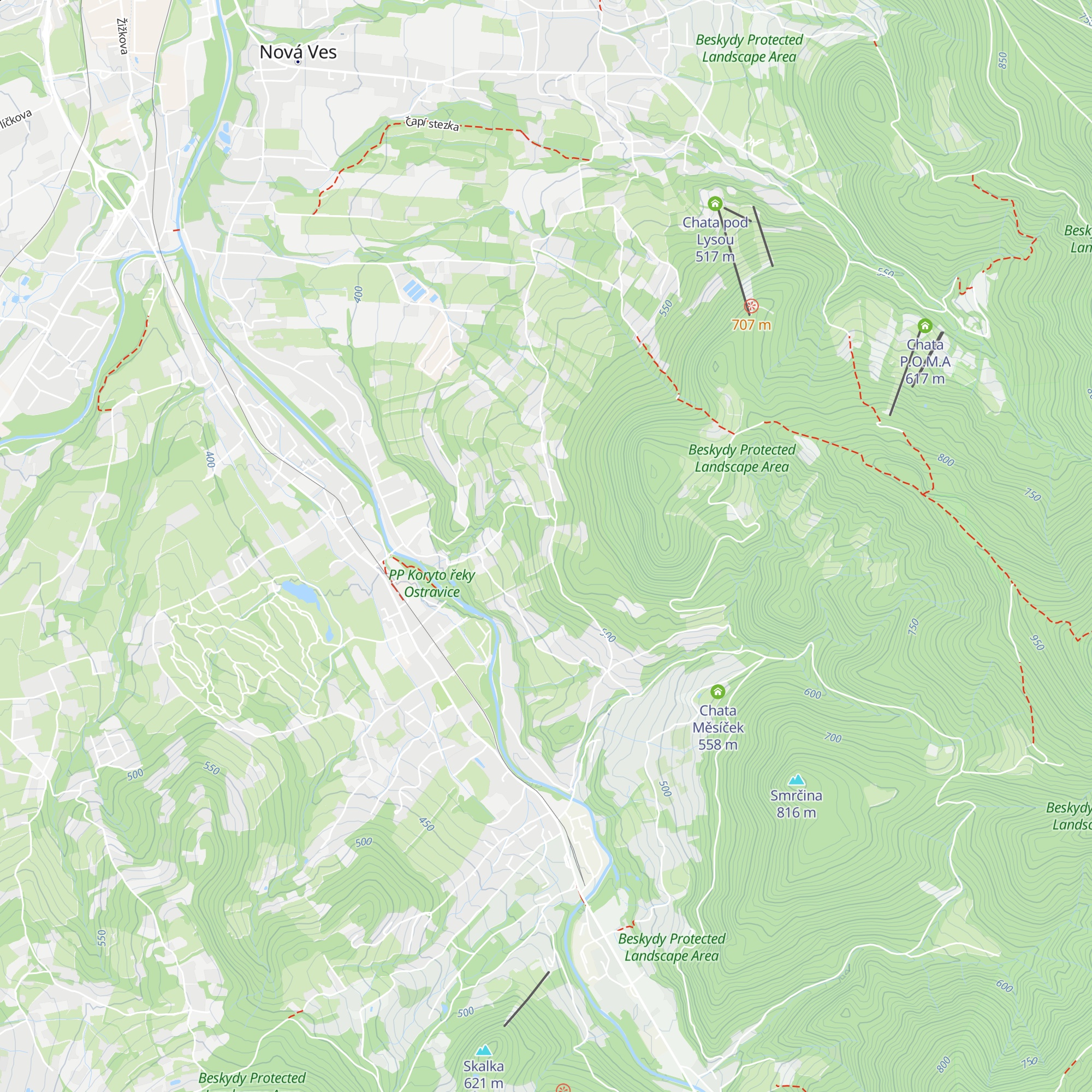 Chata Ostrá map