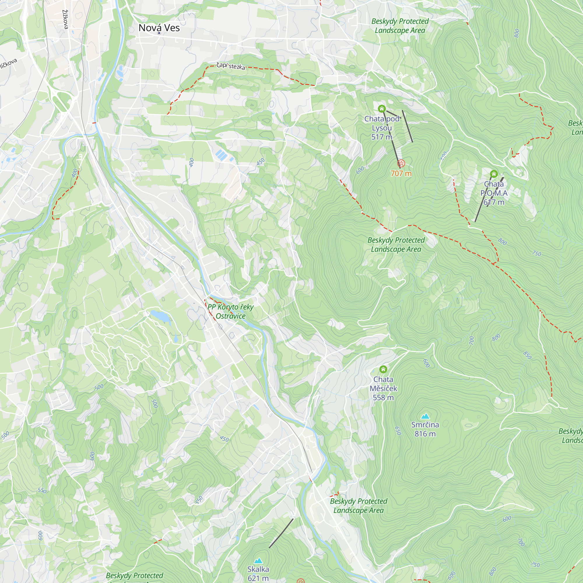 Chata Ostrá map