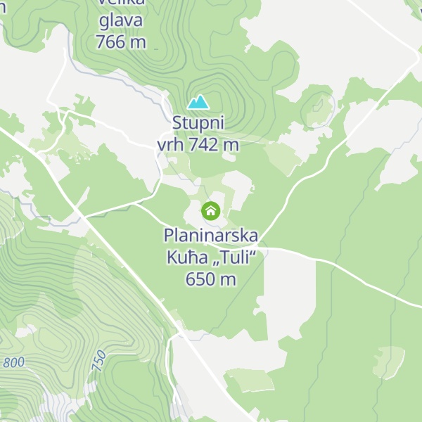 Map of Planinarska Kuћa „Tuli“