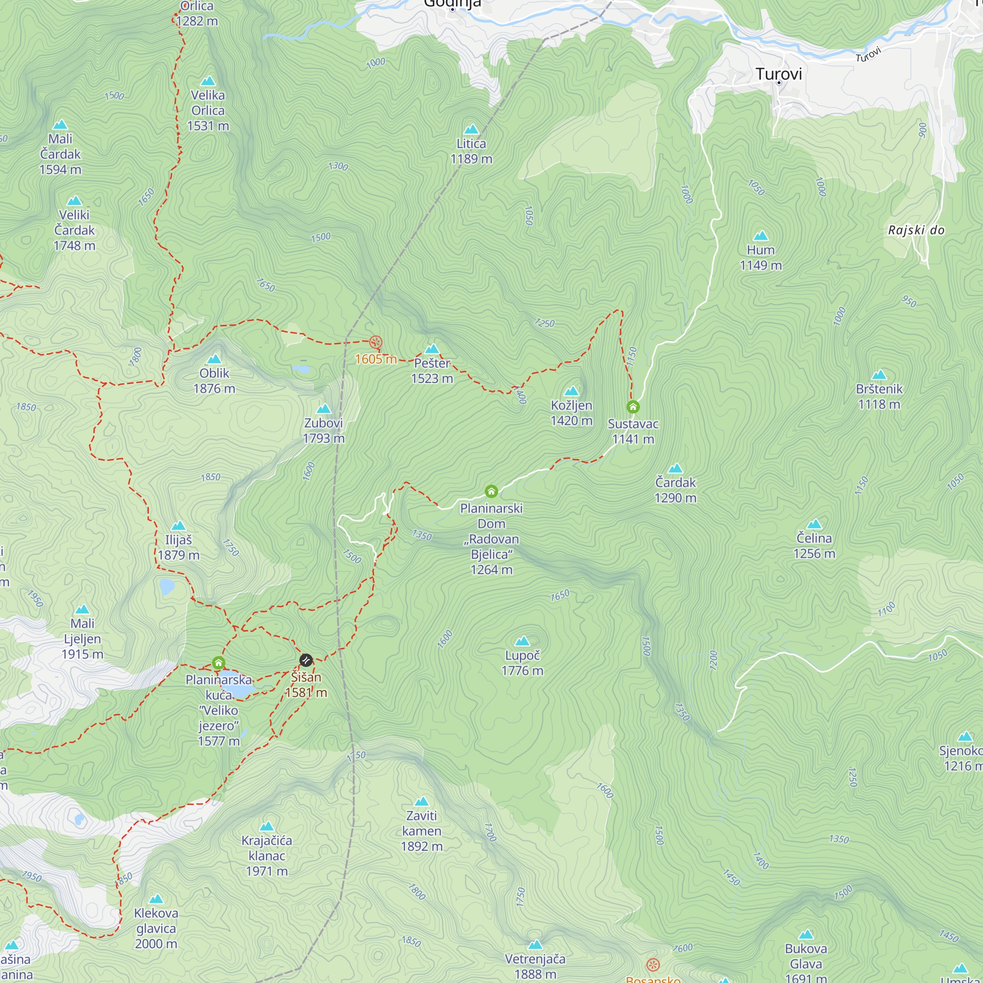 Planinarski Dom „Radovan Bјelica“ map