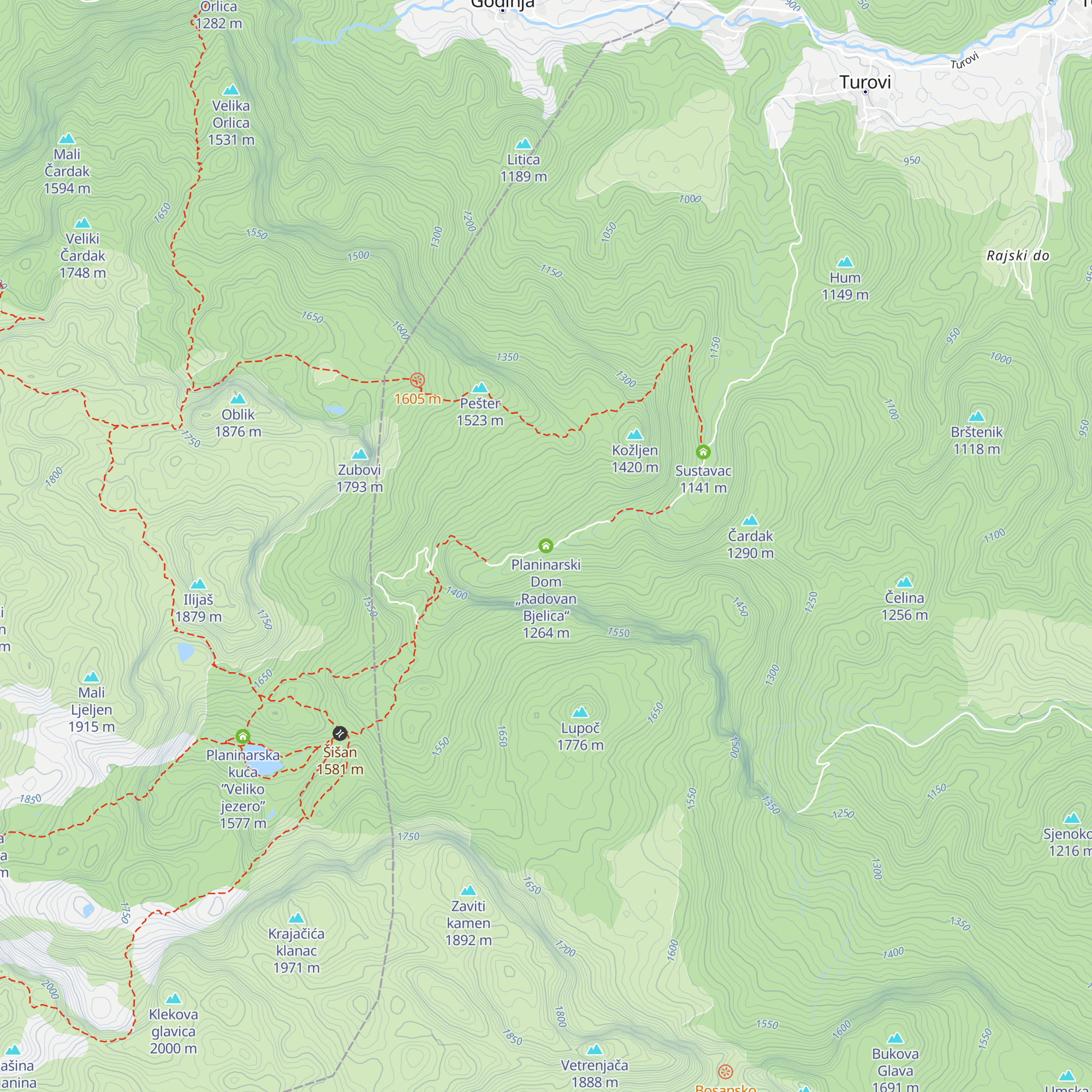 Planinarski Dom „Radovan Bјelica“ map
