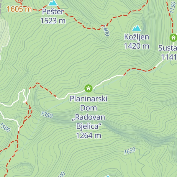 Map of Planinarski Dom „Radovan Bјelica“