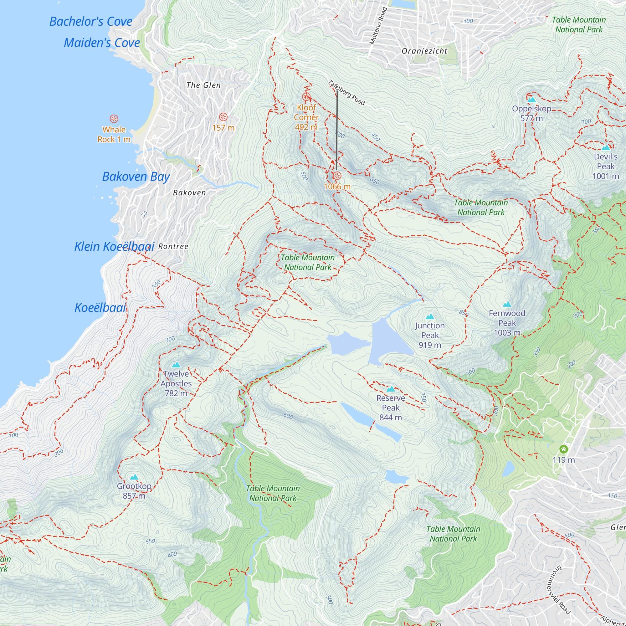 The People's Trail Hut map