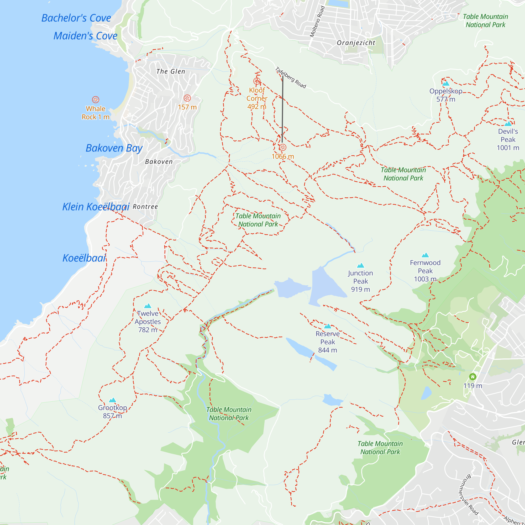 The People's Trail Hut map