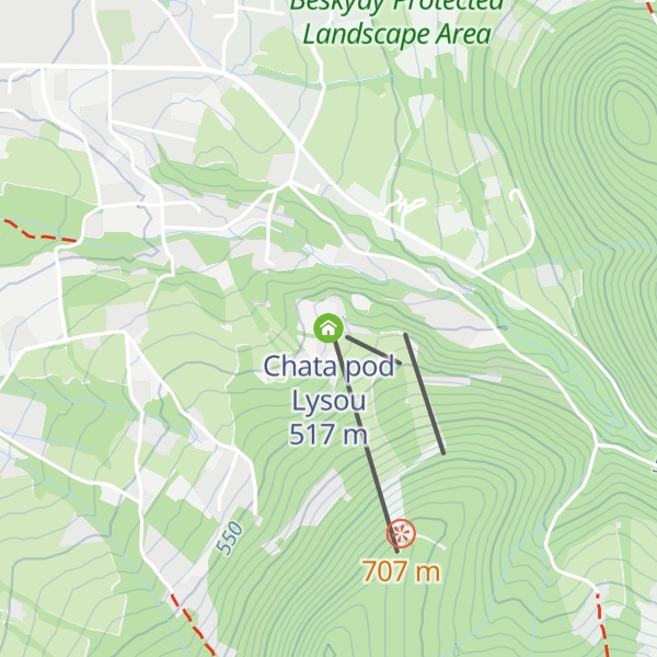 Map of Chata pod Lysou