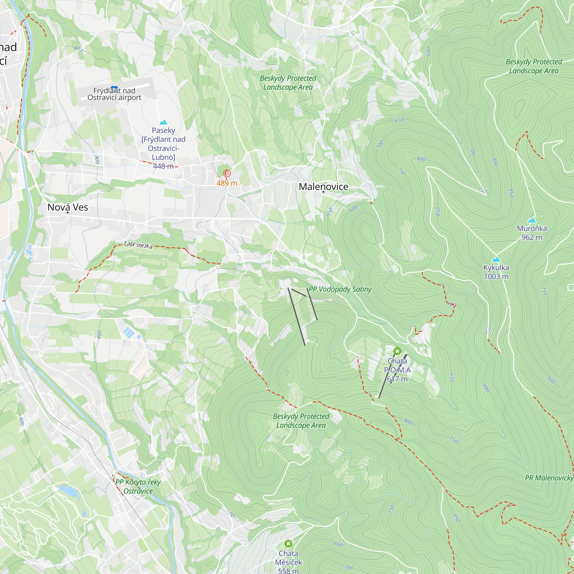 Chata pod Lysou map