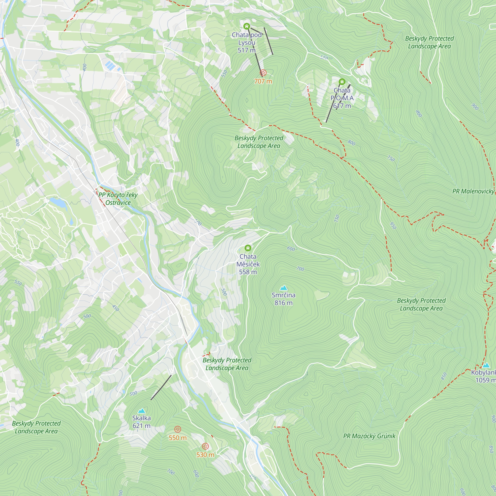Chata Měsíček map