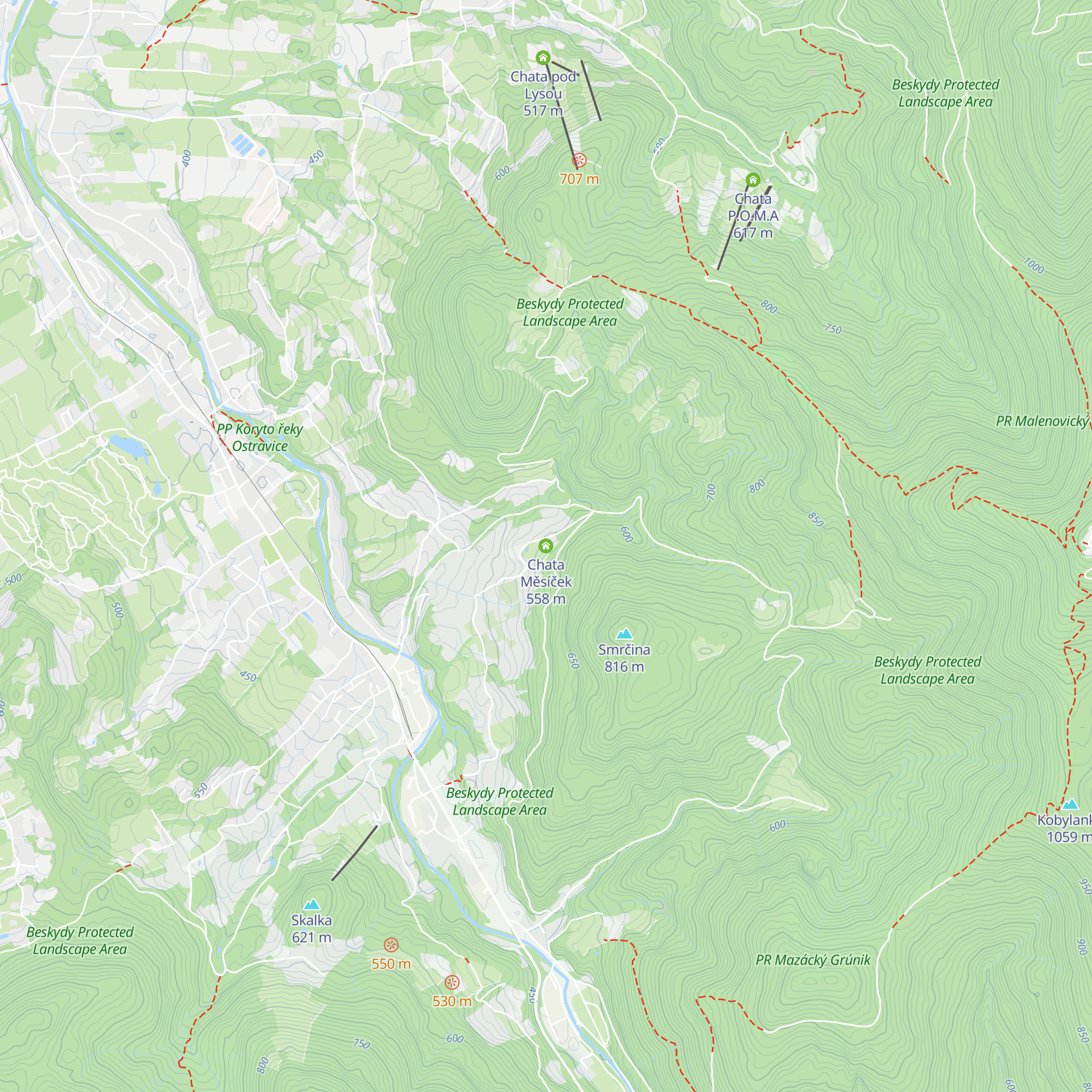 Chata Měsíček map