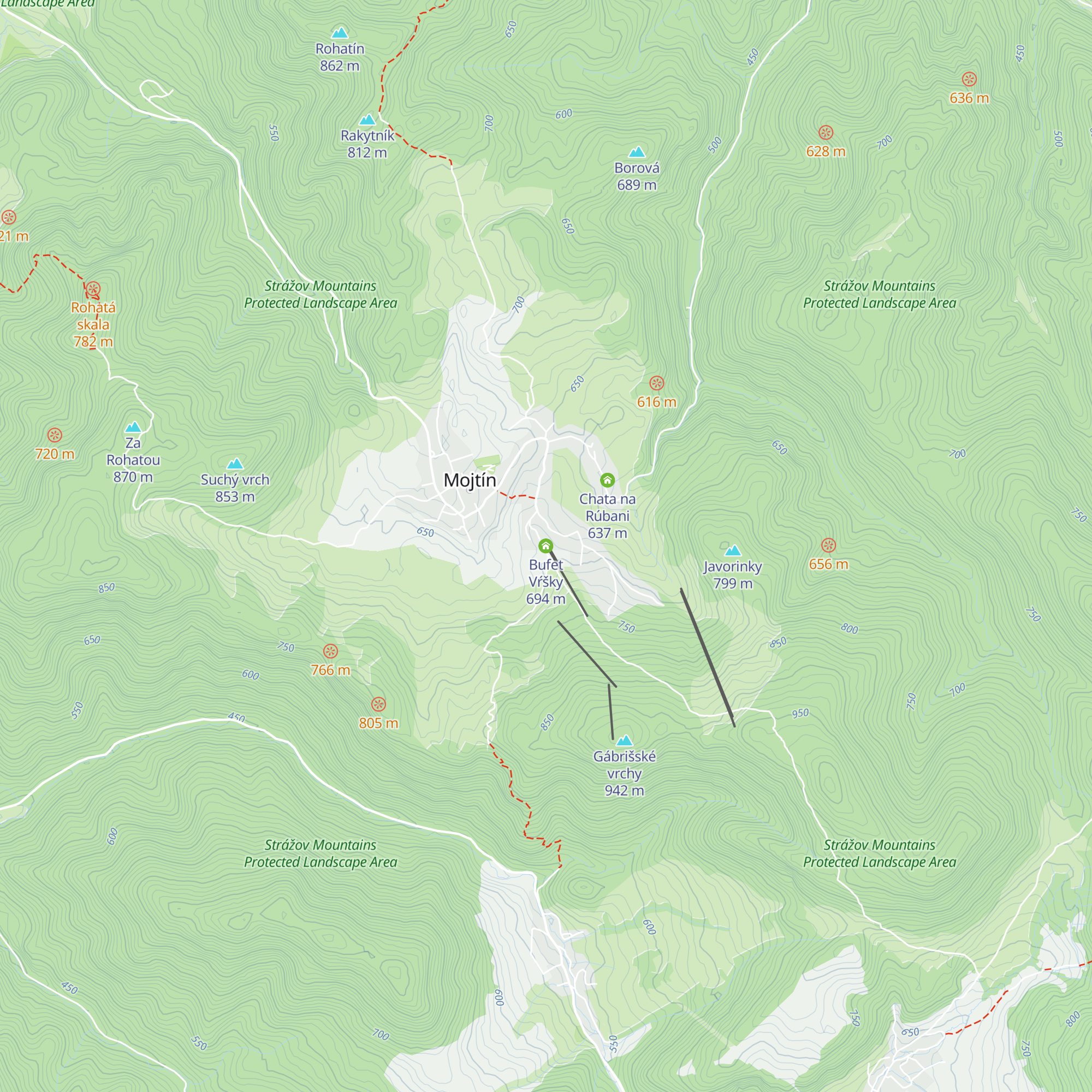 Bufet Vŕšky map
