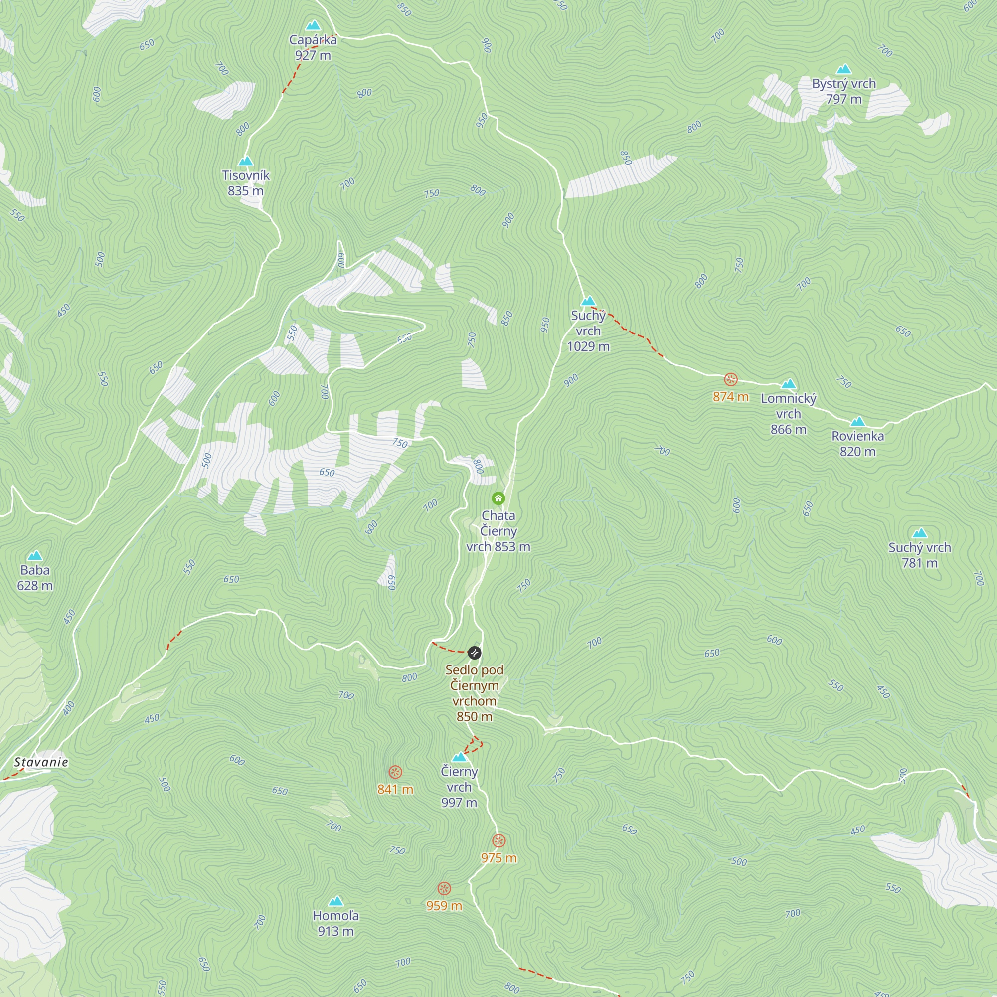 Chata Čierny vrch map