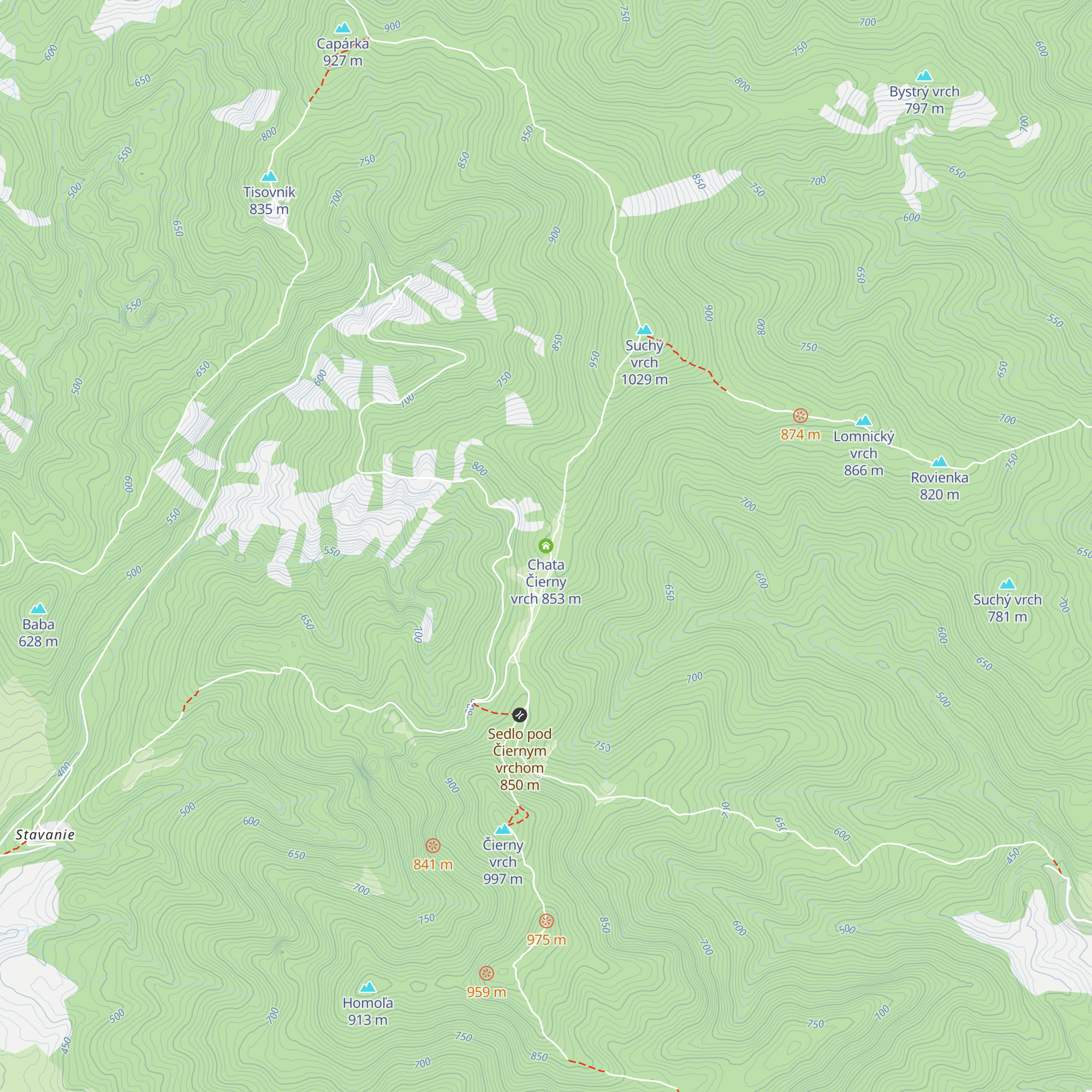 Chata Čierny vrch map