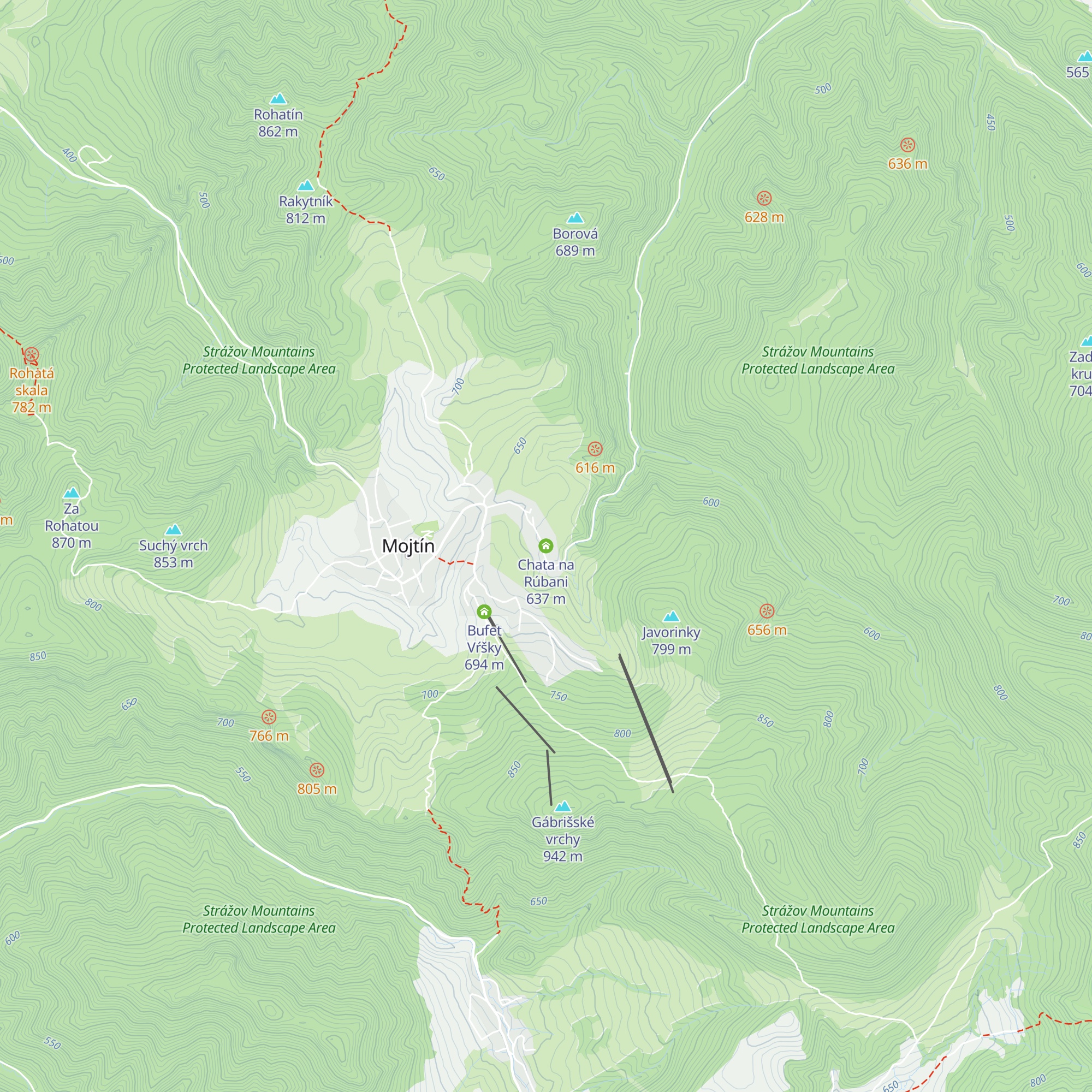 Chata na Rúbani map