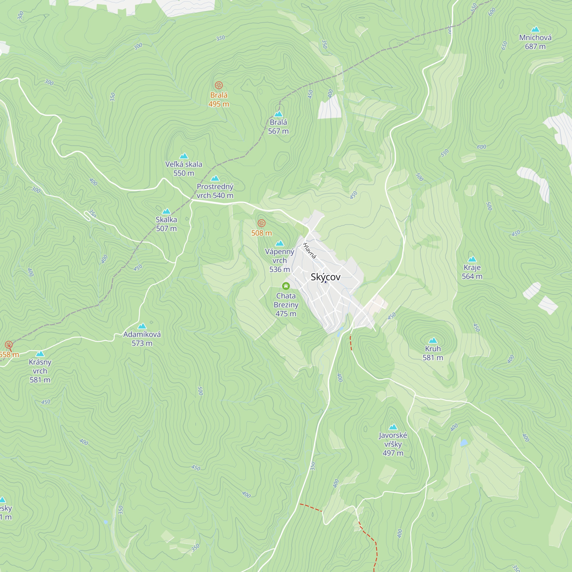 Chata Breziny map