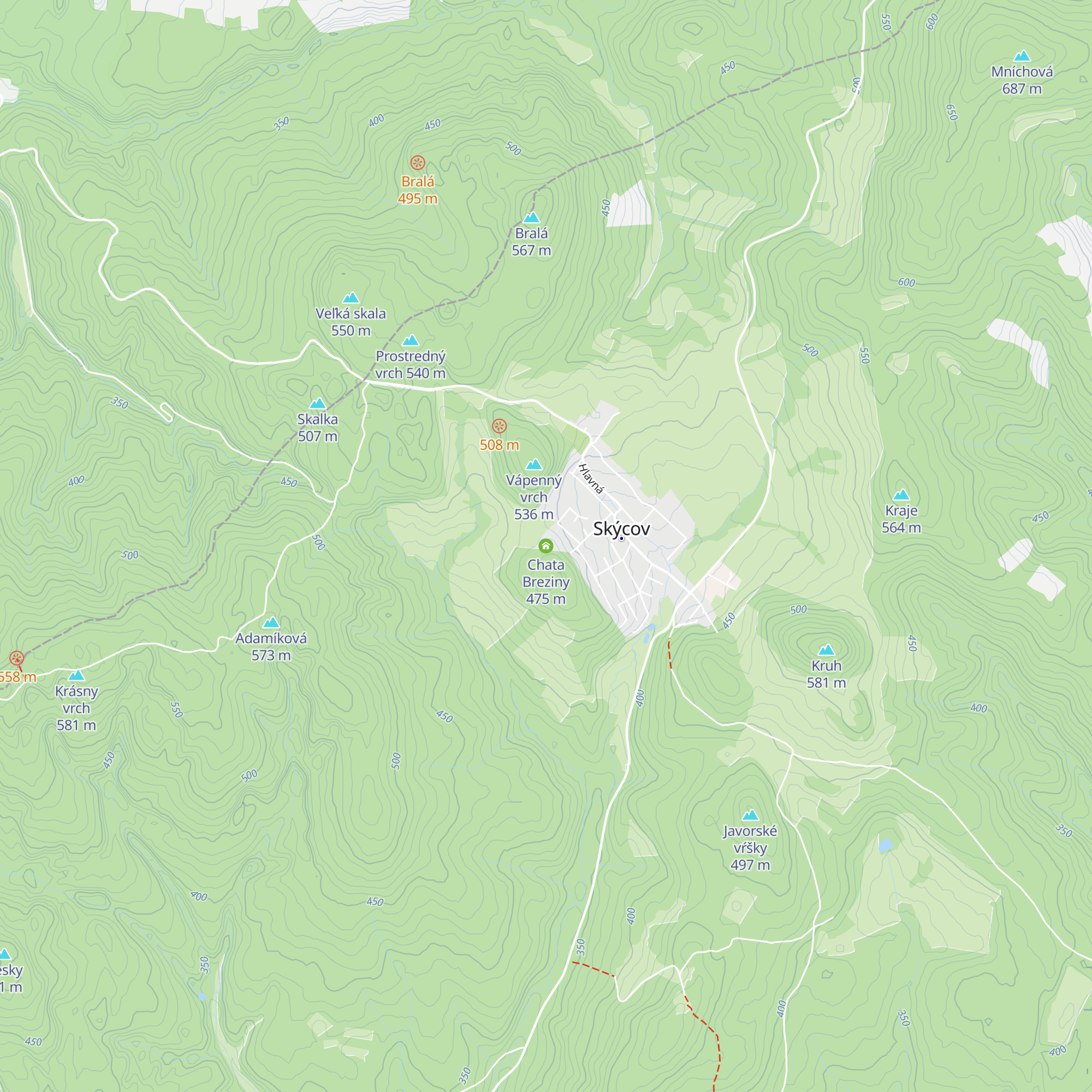 Chata Breziny map