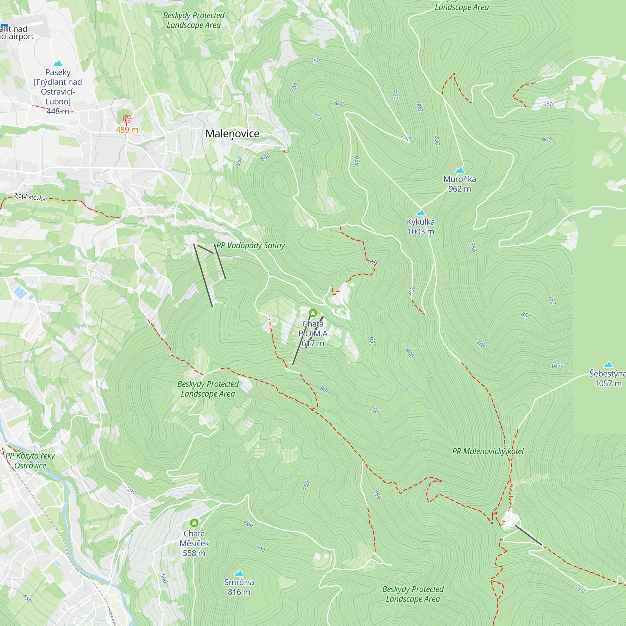 Chata P.O.M.A map