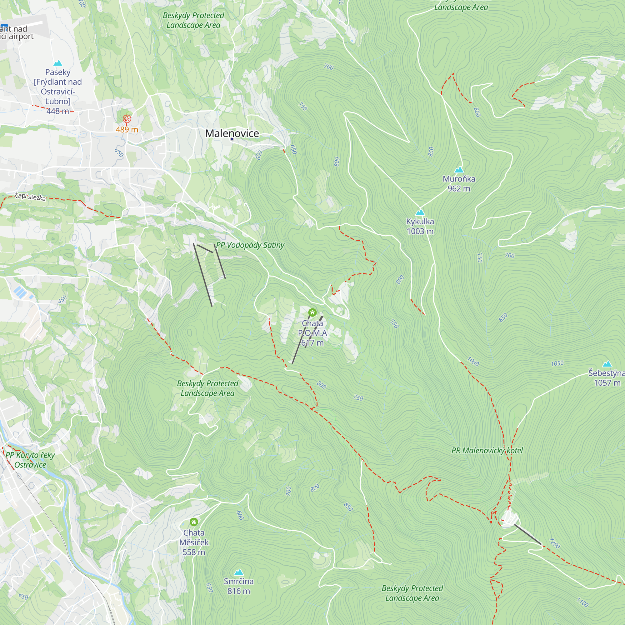 Chata P.O.M.A map
