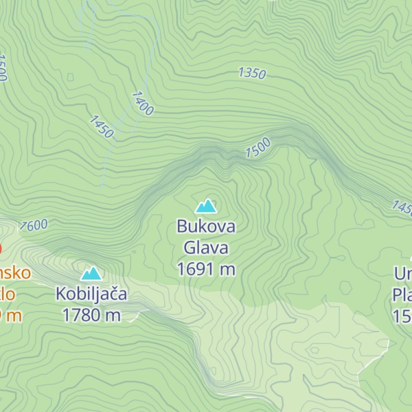 Map of Bukova Glava