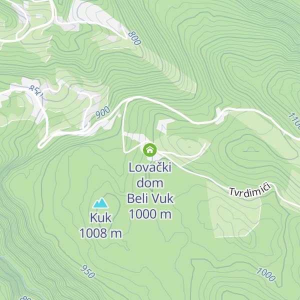 Map of Lovački dom Beli Vuk