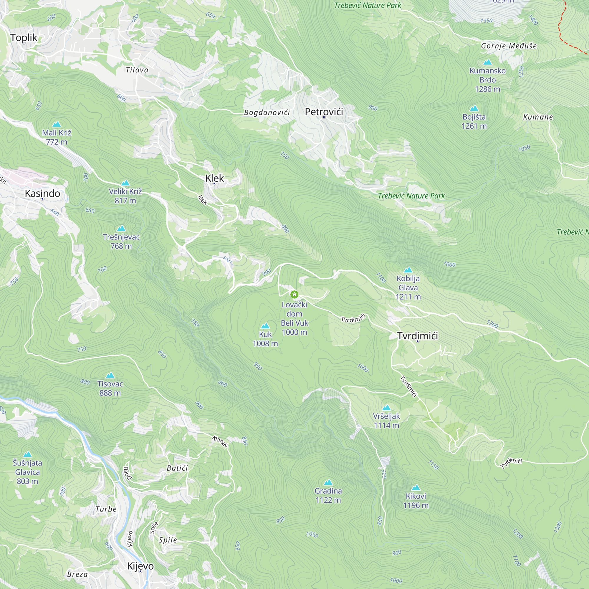 Lovački dom Beli Vuk map