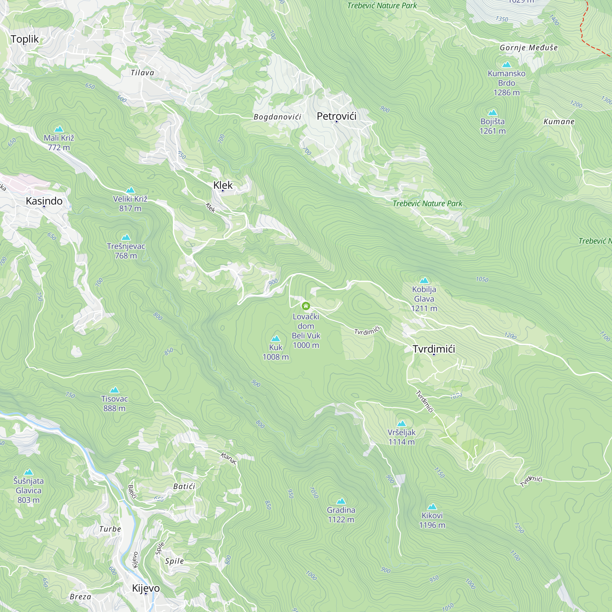 Lovački dom Beli Vuk map