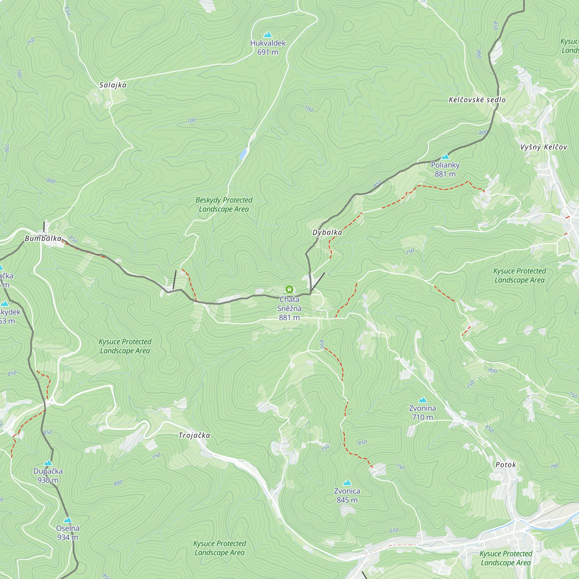 Chata Sněžná map