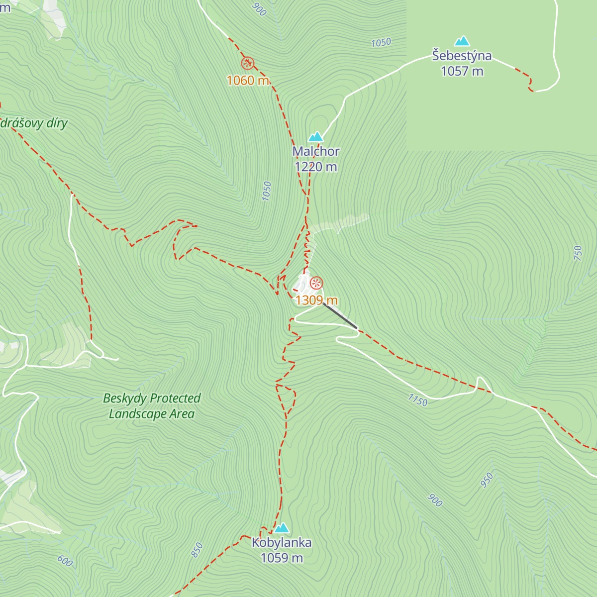 Bezručova chata map
