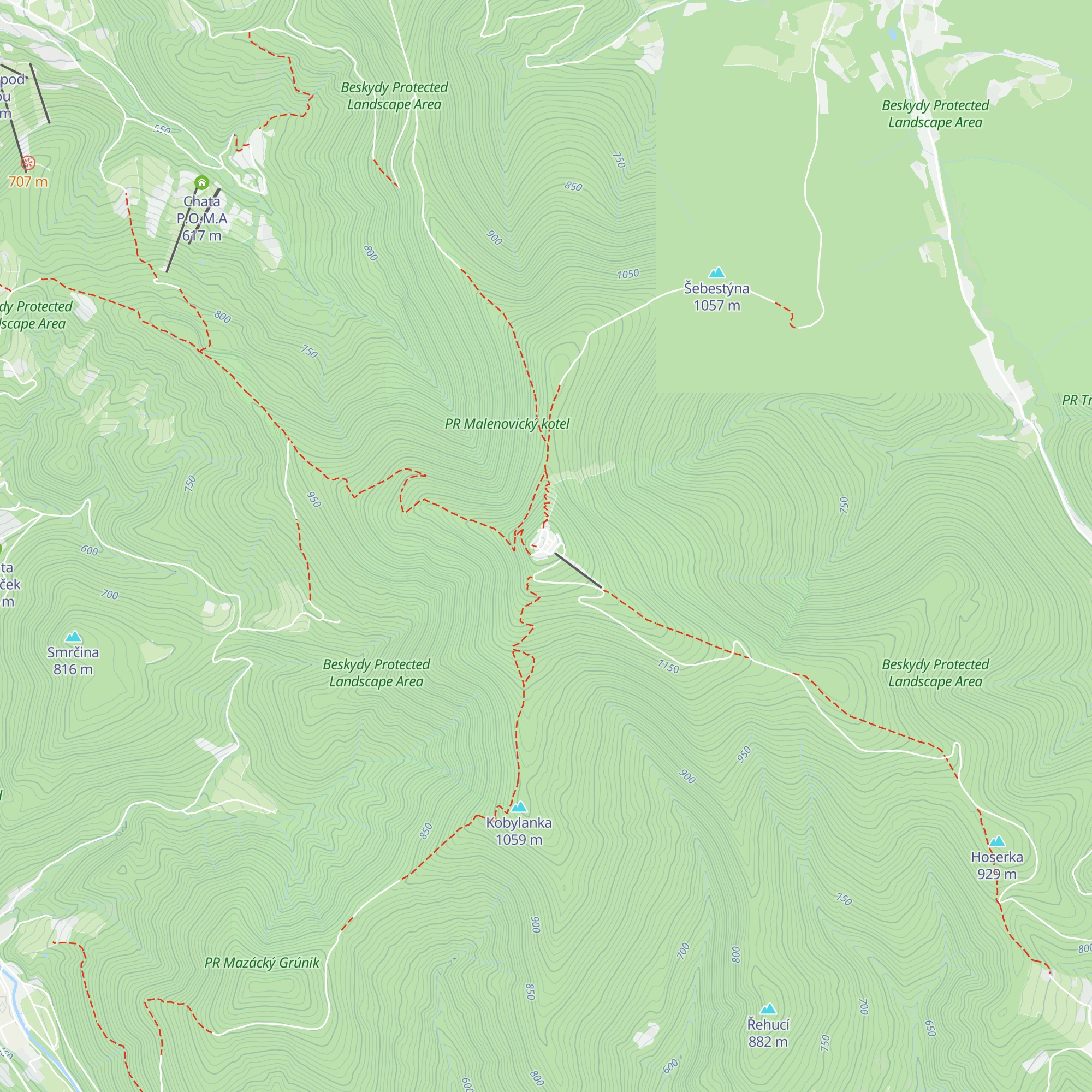 Chata Emil Zátopek - Maraton map