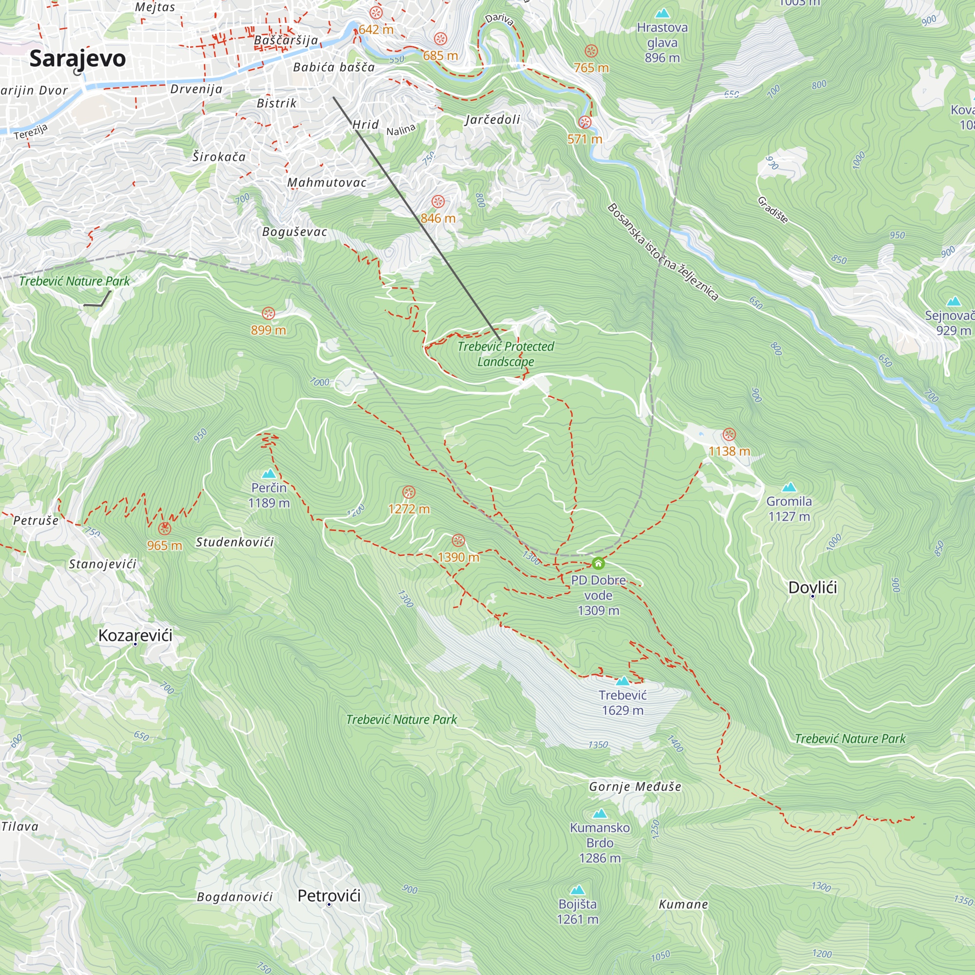 PD Trebević map