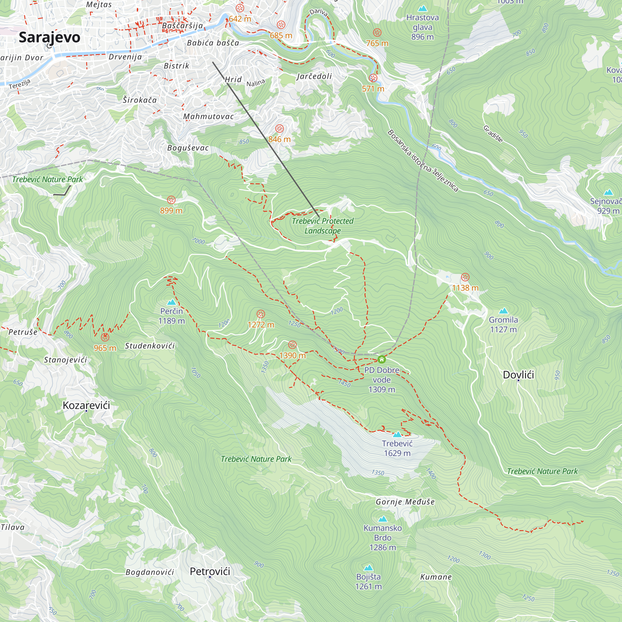 PD Trebević map