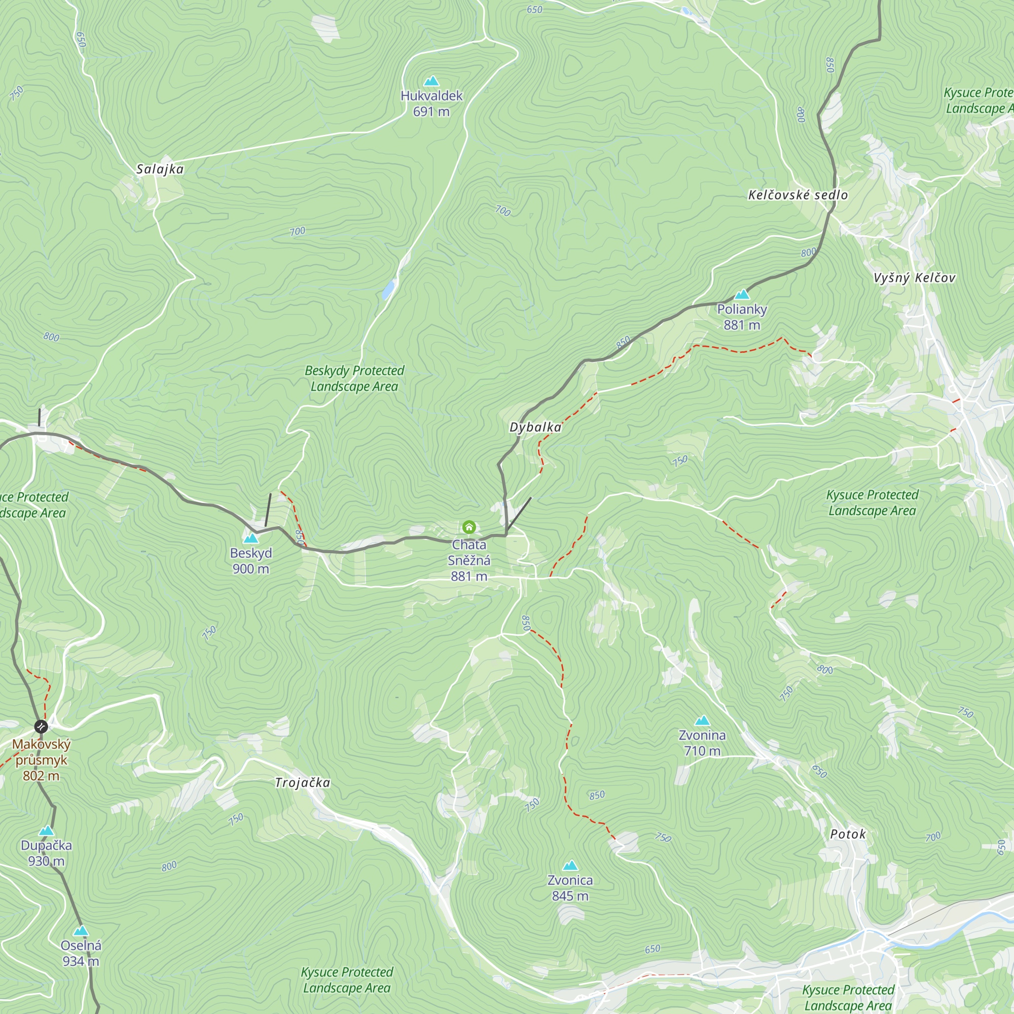 Chata Kmínek map