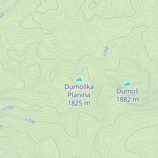 Map of Dumoška Planina