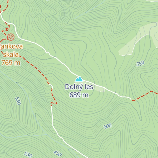 Map of Dolný les