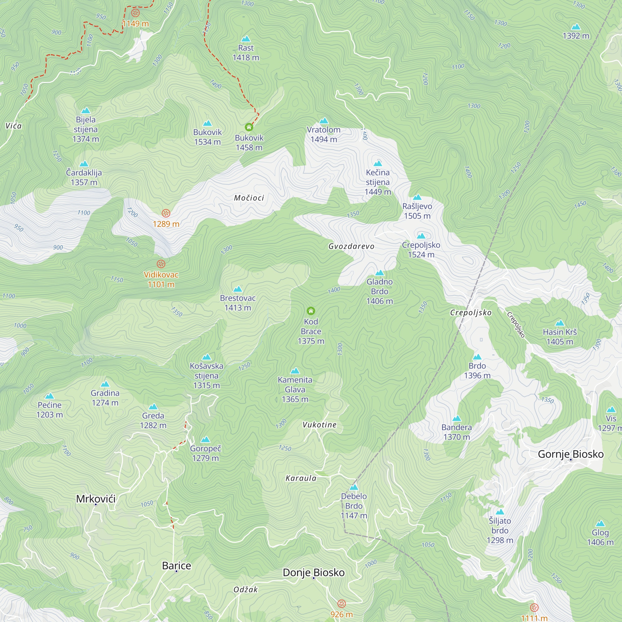 Kod Brace map