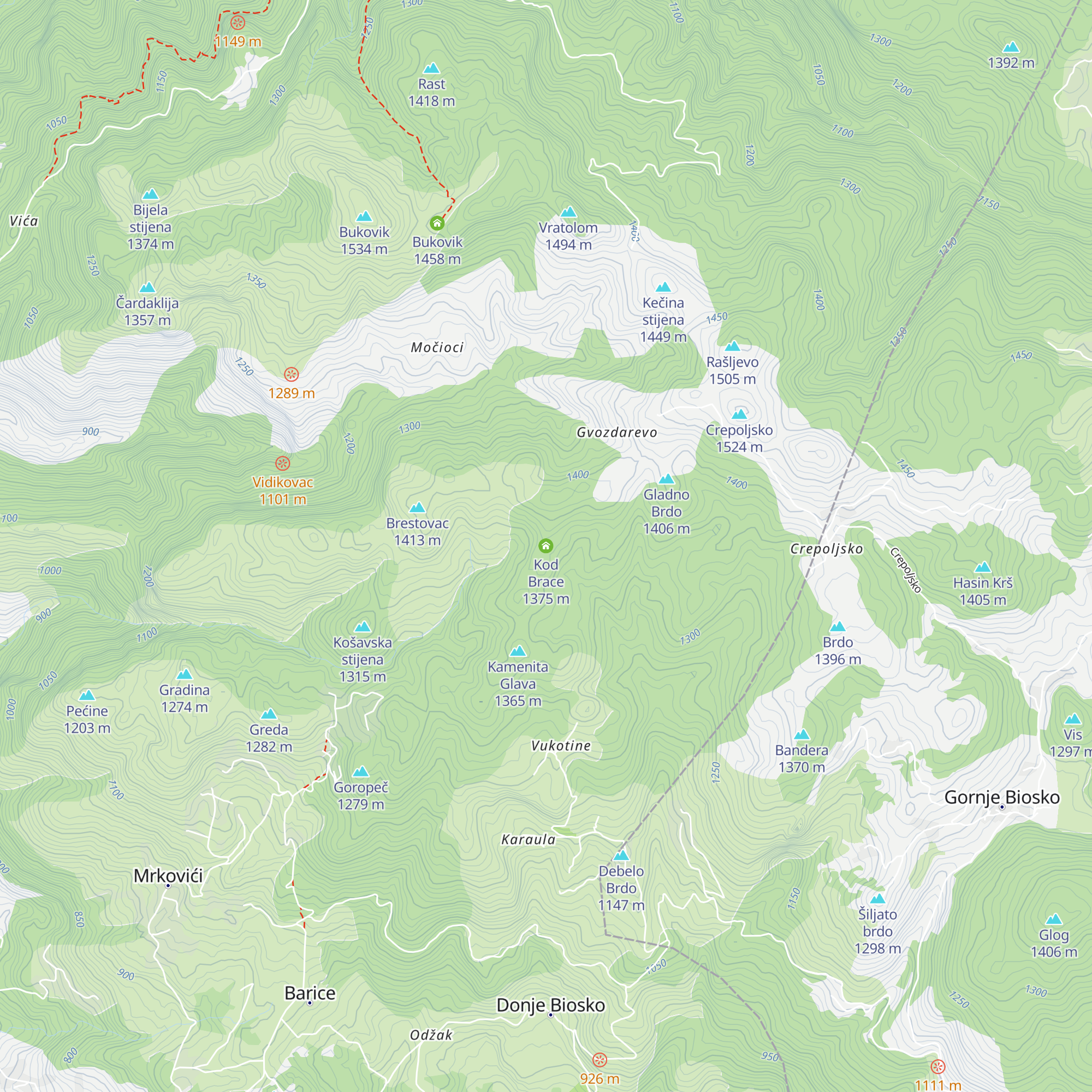 Kod Brace map