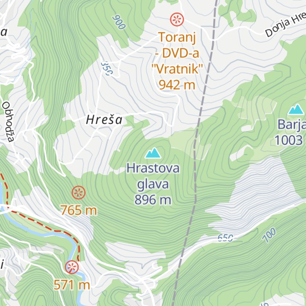 Map of Hrastova glava