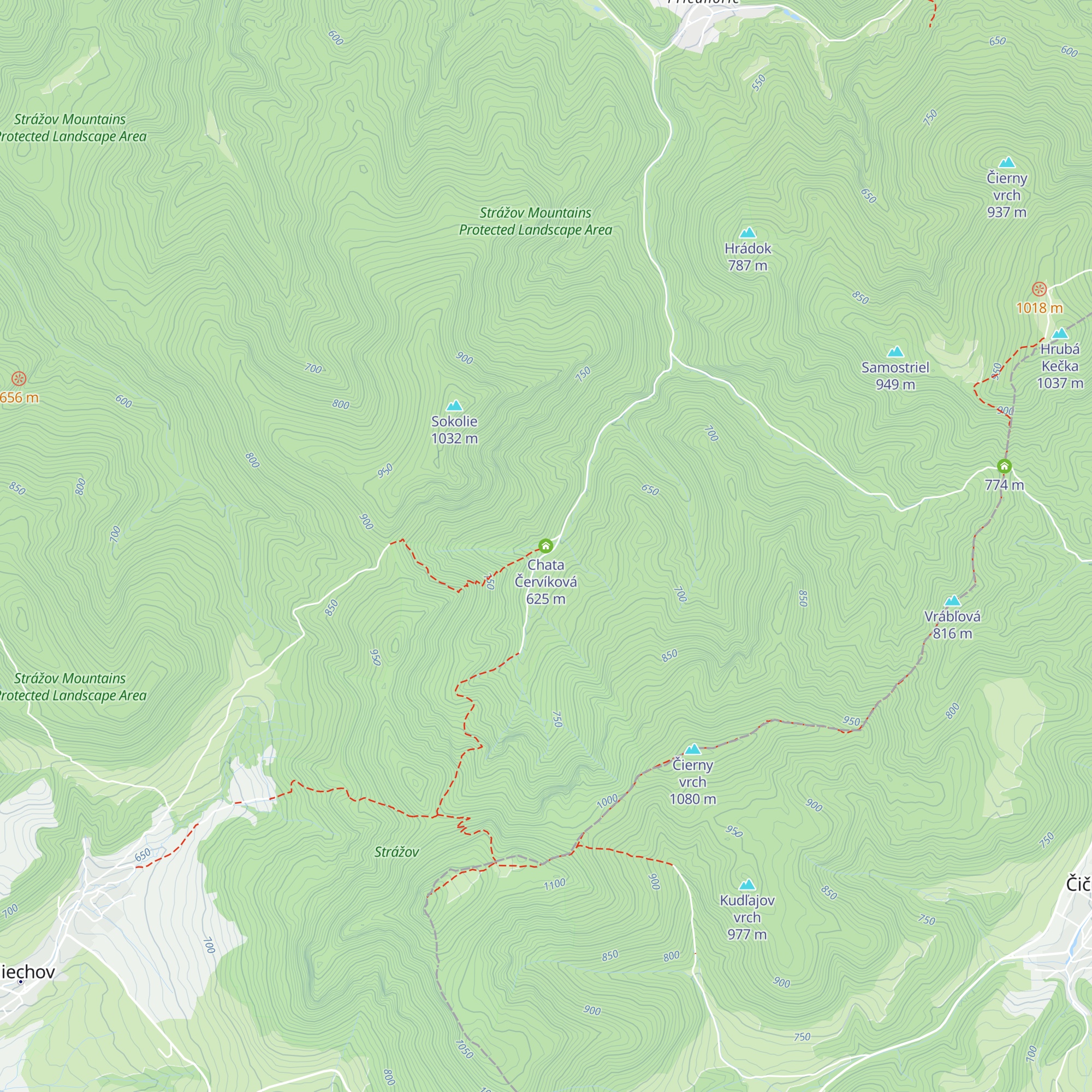 Chata Červíková map