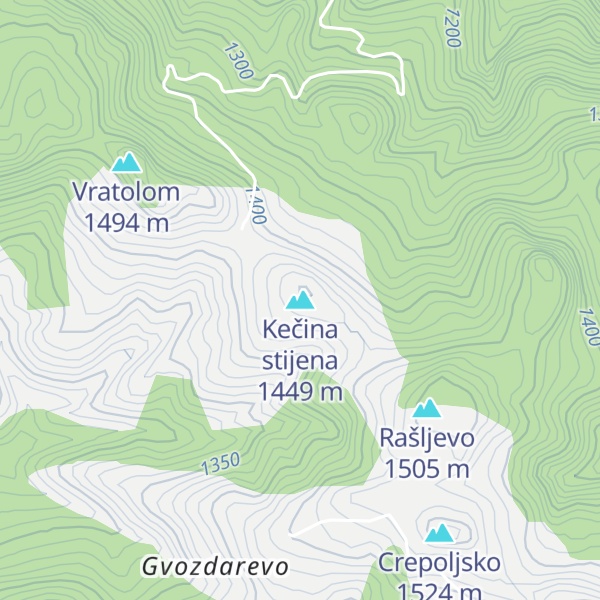 Map of Kečina stijena