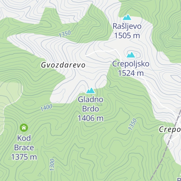 Map of Gladno Brdo