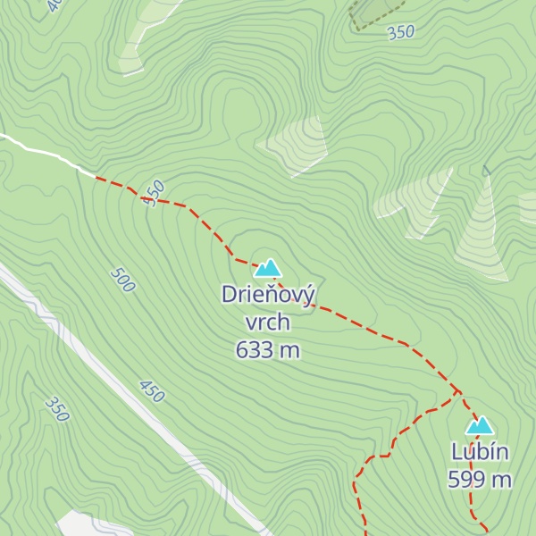 Map of Drieňový vrch