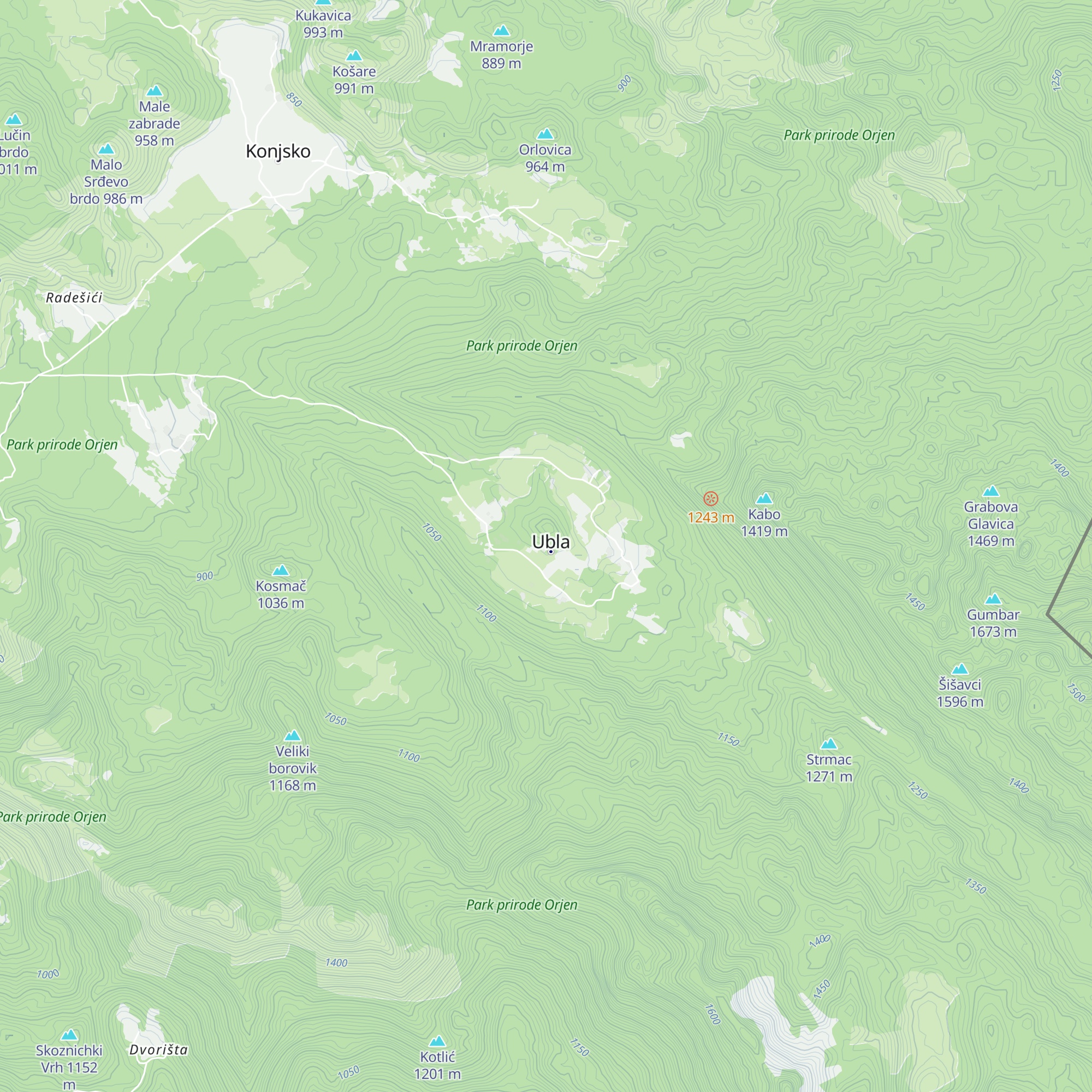 Mountain hut „Ubla“ map