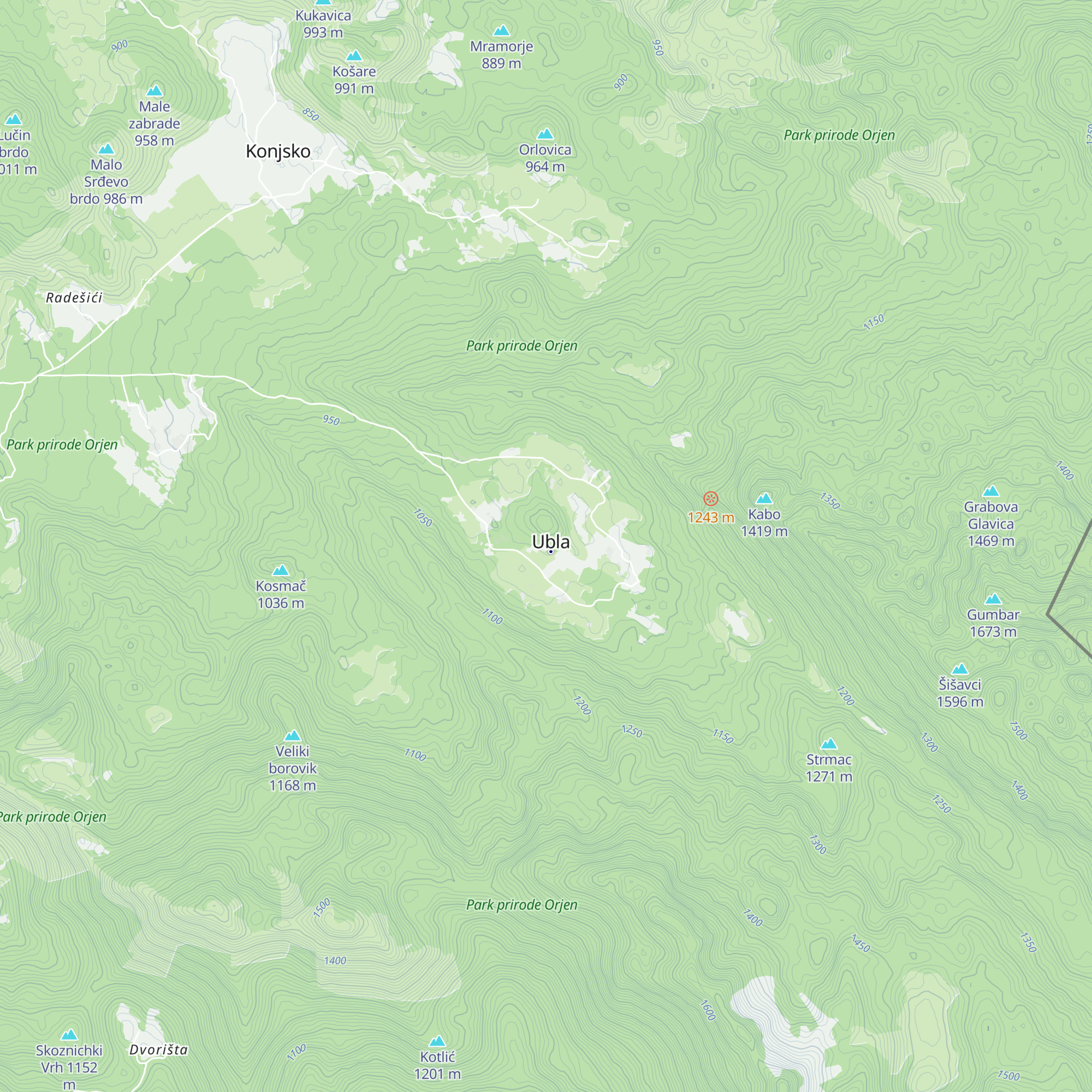 Mountain hut „Ubla“ map