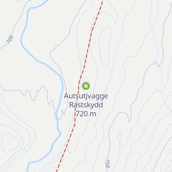 Map of Autsutjvagge Rastskydd