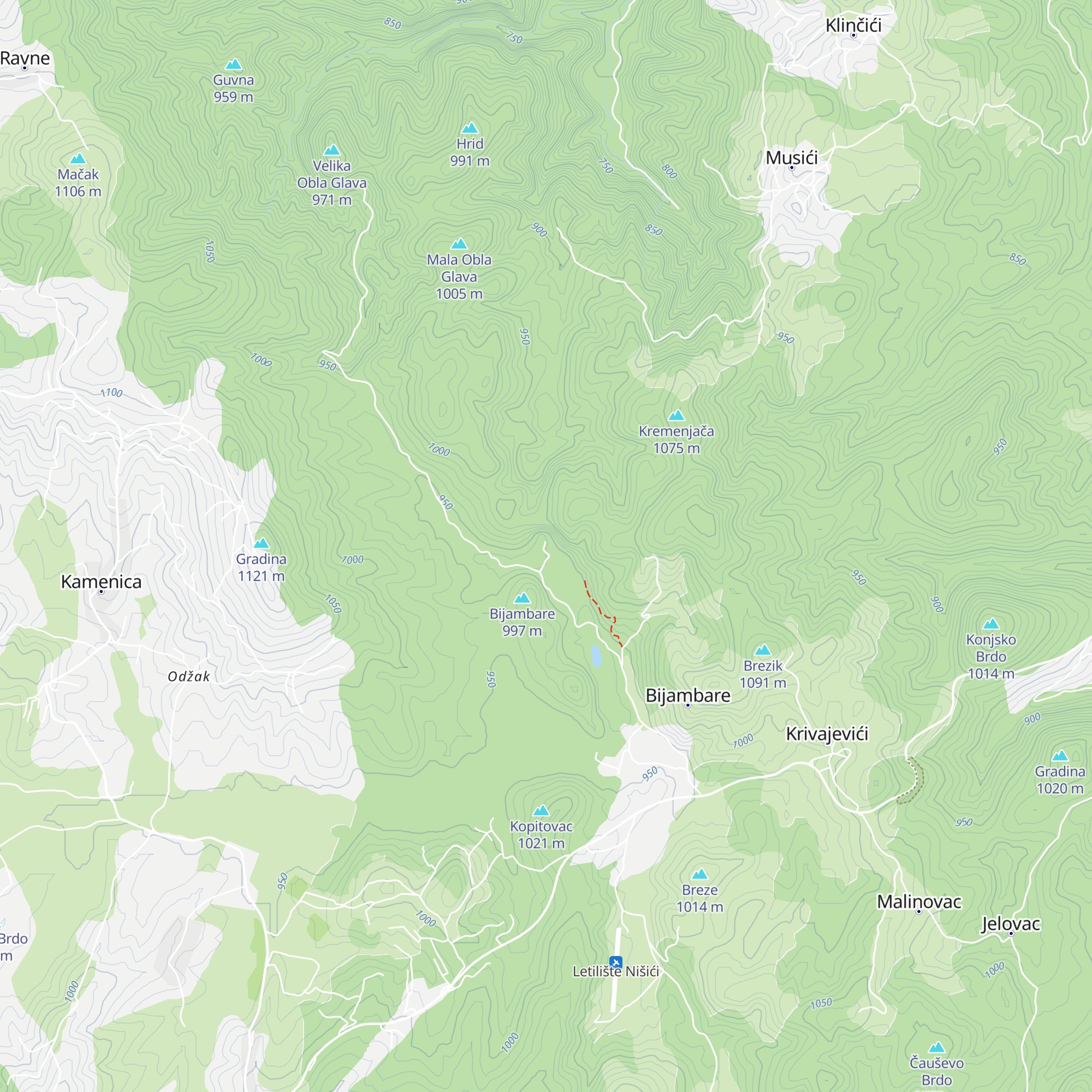 Planinarski dom Bijambare map