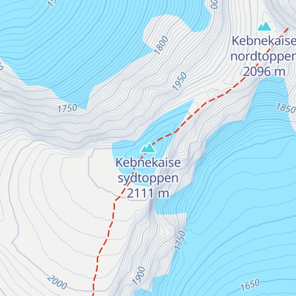 Map of Kebnekaise sydtoppen