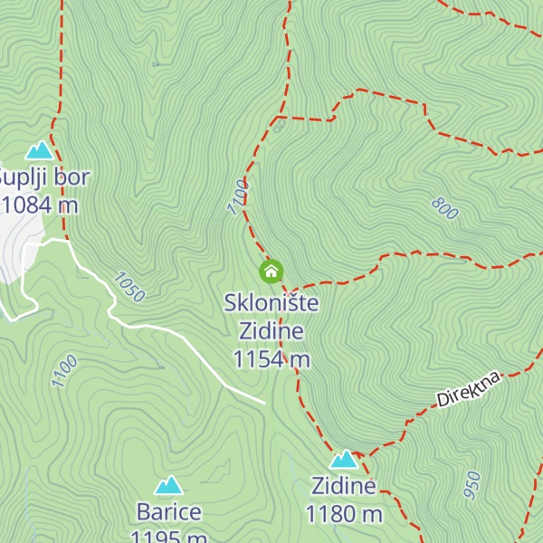 Map of Sklonište Zidine